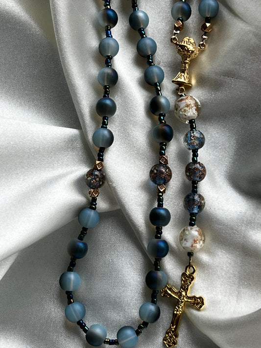 Blue Aurora Gold Rosary