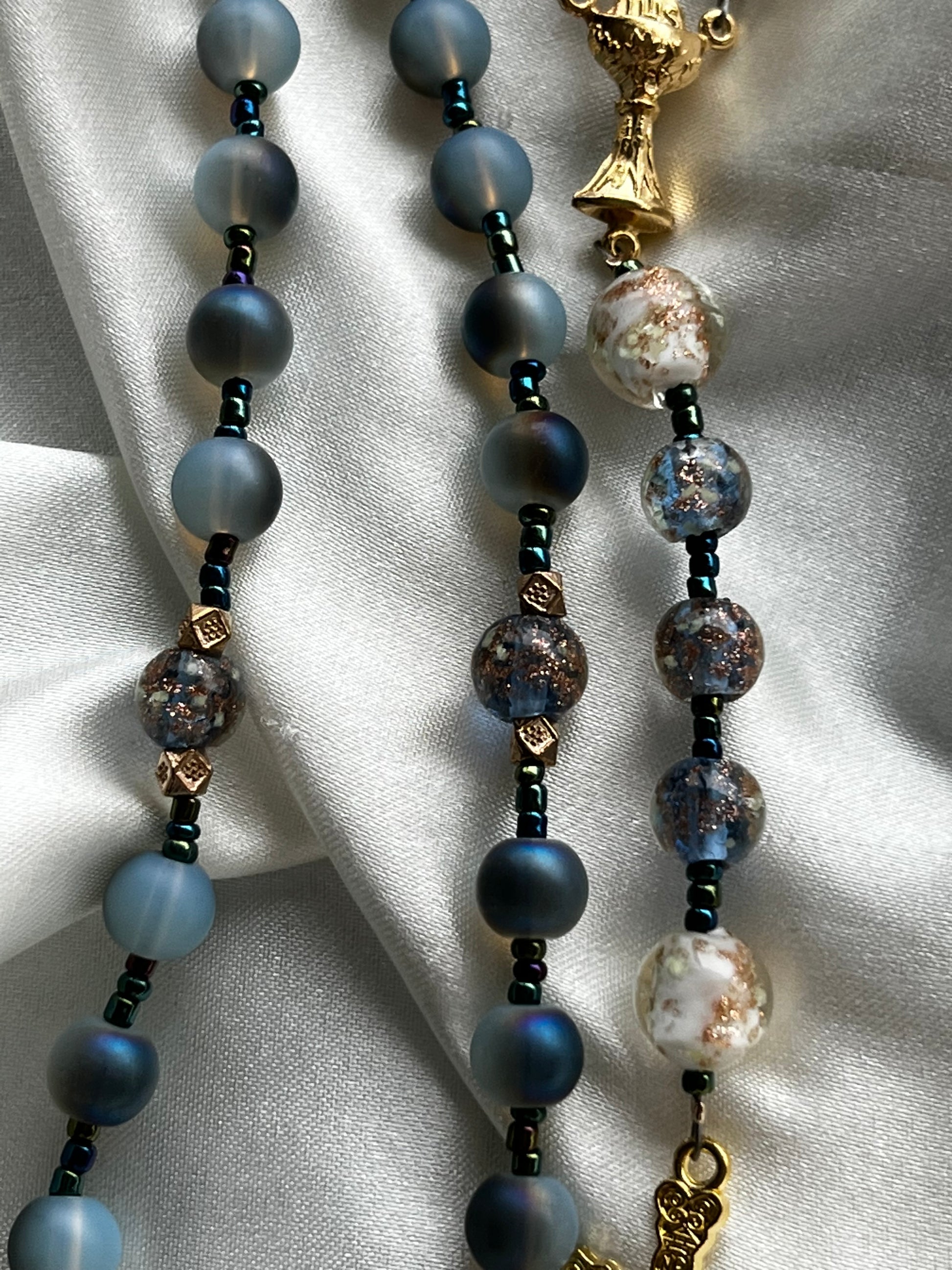 Blue Aurora Gold Rosary